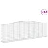 vidaXL 20 db íves horganyzott vas gabion kosár 400x50x120/140 cm