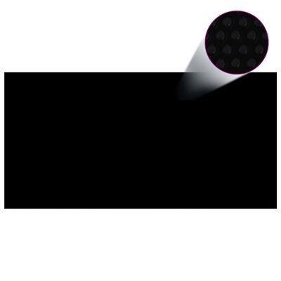 vidaXL fekete és kék napelemes lebegő PE medencefólia 975 x 488 cm