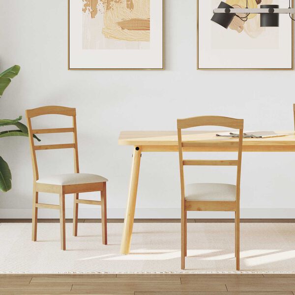 vidaXL &Eacute;tkezősz&eacute;k 2 pcs Term&eacute;szetes &eacute;s vil&aacute;gos T&ouml;m&ouml;r Gumi Fa