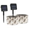vidaXL 2 db 2x200 LED-es hideg feh&eacute;r bel-/k&uuml;lt&eacute;ri napelemes f&eacute;nyf&uuml;z&eacute;r