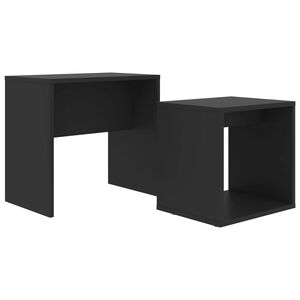 vidaXL fekete szerelt fa doh&aacute;nyz&oacute;asztal szett 48 x 30 x 45 cm