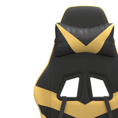 vidaXL fekete és aranyszínű műbőr játékszék