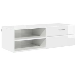 vidaXL F&aacute;b&oacute;l K&eacute;sz&uuml;lt Szekr&eacute;ny Magas F&eacute;nyű Feh&eacute;r 100,5 x 39 x 30 cm