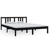 vidaXL King Size fekete t&ouml;m&ouml;r fa &aacute;gykeret 150 x 200 cm