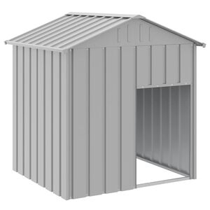 vidaXL vil&aacute;gossz&uuml;rke horganyzott ac&eacute;l tetős kutyakennel 117x103x123 cm