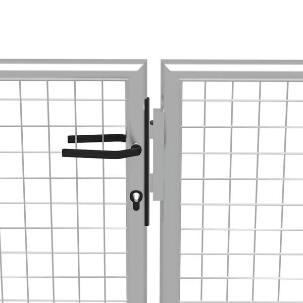 vidaXL ez&uuml;st sz&iacute;nű horganyzott ac&eacute;l kerti kapu 400 x 100 cm