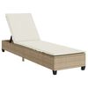 vidaXL b&eacute;zs polyrattan napoz&oacute;&aacute;gy p&aacute;rn&aacute;kkal 55x200x25,5 cm