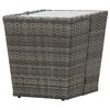 vidaXL szürke polyrattan és edzett üveg teázóasztal 41,5x41,5x43 cm