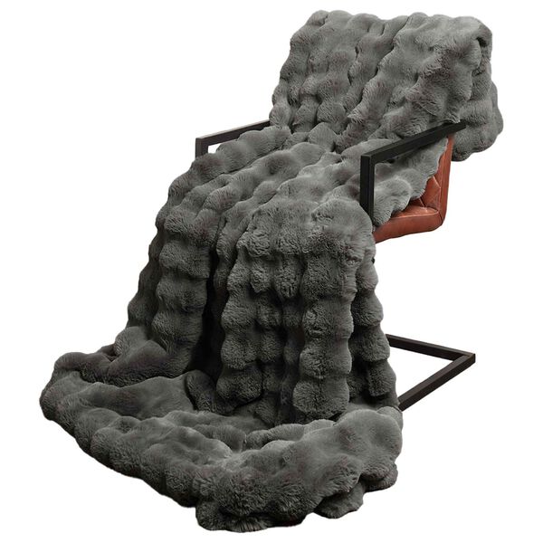 vidaXL Műny&uacute;l szőrm&eacute;s takar&oacute; S&ouml;t&eacute;tsz&uuml;rke 240 x 270 cm Poli&eacute;szter