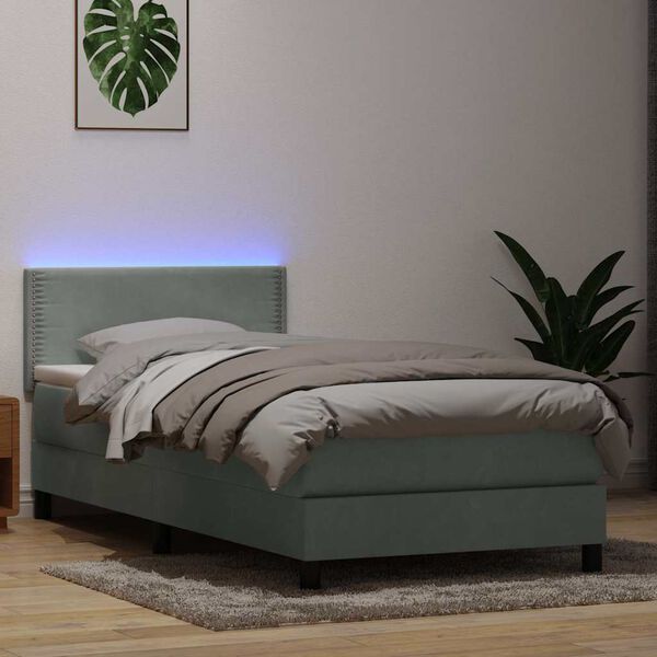 vidaXL vil&aacute;gossz&uuml;rke b&aacute;rsony rug&oacute;s &eacute;s LED-es &aacute;gy matraccal 90x210 cm