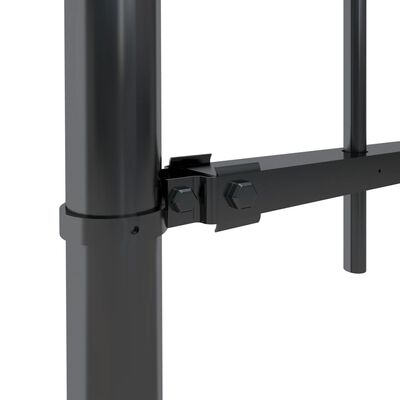 vidaXL fekete hajlított tetejű acélkerítés 5,1 x 1,2 m
