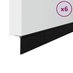 vidaXL Csavaros Ajt&oacute; Kefe Z&aacute;r 6 db Fekete 100 cm Alum&iacute;nium &ouml;tv&ouml;zet