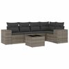 vidaXL 6 r&eacute;szes sz&uuml;rke polyrattan kerti &uuml;lőgarnit&uacute;ra p&aacute;rn&aacute;kkal