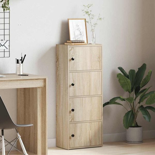 vidaXL sonoma t&ouml;lgy sz&iacute;nű szerelt fa k&ouml;nyvszekr&eacute;ny 40x24x102 cm