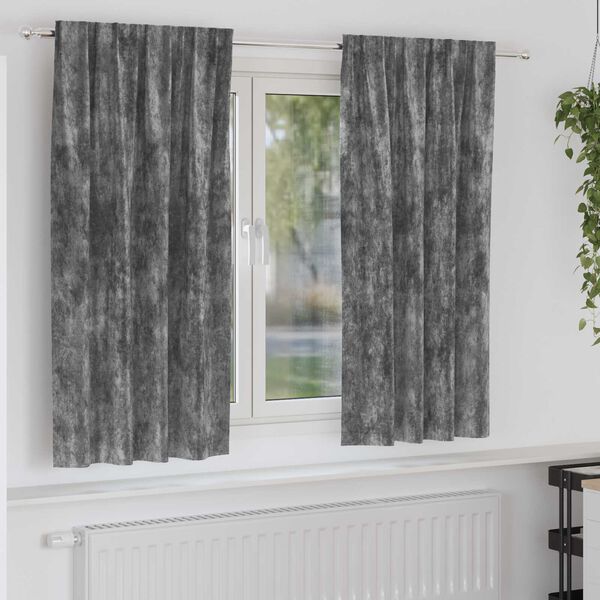 vidaXL Bársonyfüggönyök függönyökkel 2 pcs Szürke 175 x 140 cm Bársony