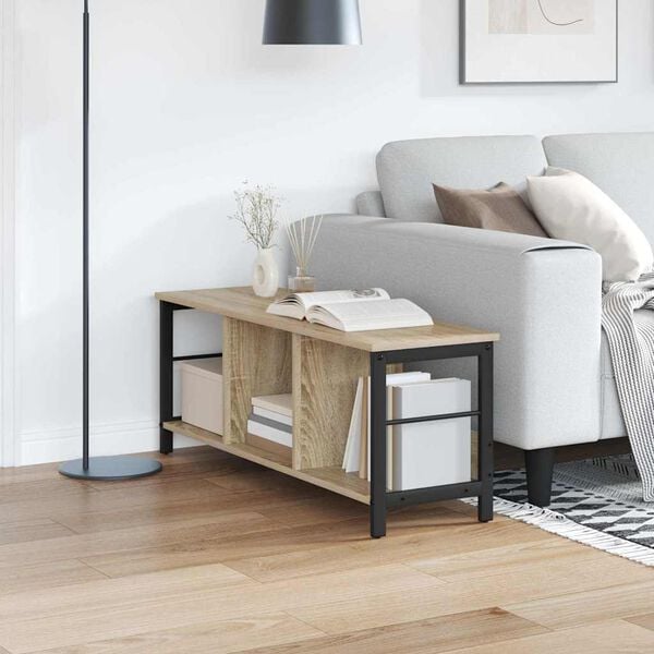 vidaXL K&ouml;nyvespolc Sonoma t&ouml;lgy 102 x 32 x 40,5 cm Faanyag