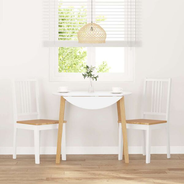 vidaXL 2 db fehér tömörfa gumiból készült étkezőszékek