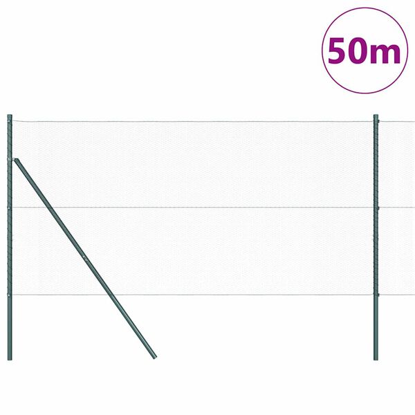 vidaXL Ker&iacute;t&eacute;soszlop Sz&uuml;rke 50 x 1,2 m (13 mm h&aacute;l&oacute;) Ac&eacute;l &eacute;s PVC