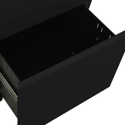 vidaXL fekete acél mobil iratszekrény 39 x 45 x 67 cm