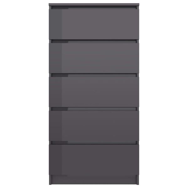 vidaXL magasf&eacute;nyű sz&uuml;rke fi&oacute;kos forg&aacute;cslap kom&oacute;d 60 x 35 x 121 cm