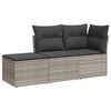 vidaXL 3 r&eacute;szes vil&aacute;gossz&uuml;rke polyrattan kerti &uuml;lőgarnit&uacute;ra p&aacute;rn&aacute;val