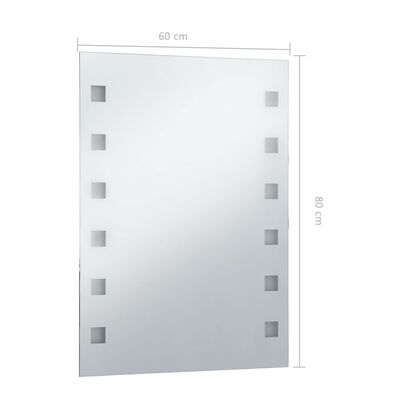 vidaXL LED-es fürdőszobai falitükör 60 x 80 cm