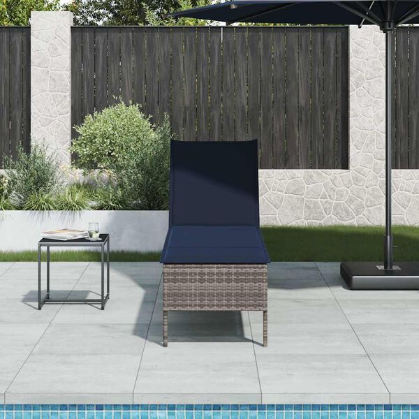 vidaXL sz&uuml;rke polyrattan napoz&oacute;&aacute;gy p&aacute;rn&aacute;val 55x200x44 cm
