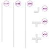 vidaXL PVC Cső 12 pcs Feh&eacute;r 12,2 x 1,8 x 500 mm PP &eacute;s PE