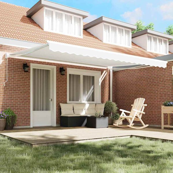 vidaXL Napernyő Feh&eacute;r 450 x 300 x 165 cm Poli&eacute;szter &eacute;s f&eacute;m