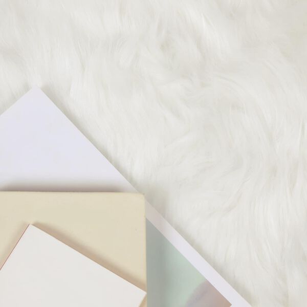 vidaXL Műgyapj&uacute; Szőnyeg Tafalla Feh&eacute;r &Oslash; 120 cm Poli&eacute;szter