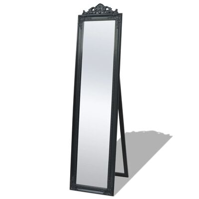 vidaXL Szabadon álló barokk stílusú tükör 160x40 cm fekete