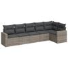 vidaXL 6 r&eacute;szes sz&uuml;rke polyrattan kerti &uuml;lőgarnit&uacute;ra p&aacute;rn&aacute;kkal