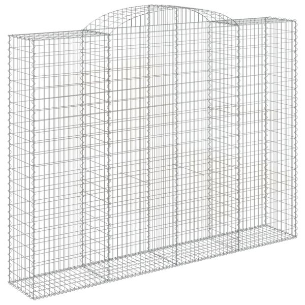 vidaXL 7 db &iacute;ves horganyzott vas gabion kos&aacute;r 300x50x220/240 cm