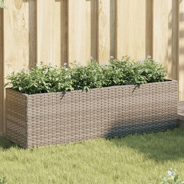 vidaXL sz&uuml;rke polyrattan kerti &uuml;ltetől&aacute;da 3 cser&eacute;ppel 105x30x32 cm
