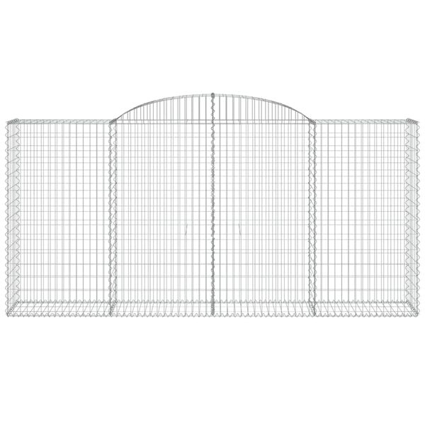 vidaXL 2 db íves horganyzott vas gabion kosár 300x50x140/160 cm