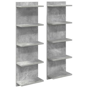 vidaXL Falpolc 2 db Betonsz&uuml;rke 30 x 15 x 100 cm Szerelt Fa