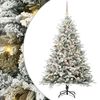 vidaXL Műfenyő vil&aacute;g&iacute;t&aacute;ssal &eacute;s g&ouml;mbk&eacute;szlettel Z&ouml;ld 180 cm PVC &eacute;s PE