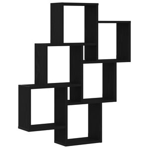 vidaXL Falpolc polcokkal Fekete t&ouml;lgy 78 x 15 x 93 cm Faanyag