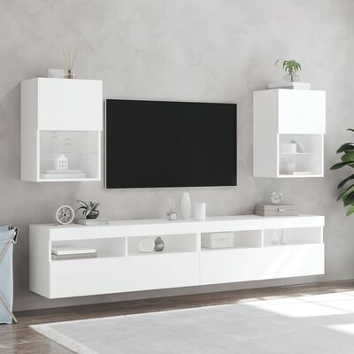vidaXL 2 db fehér TV-szekrény LED-világítással 40,5 x 30 x 60cm