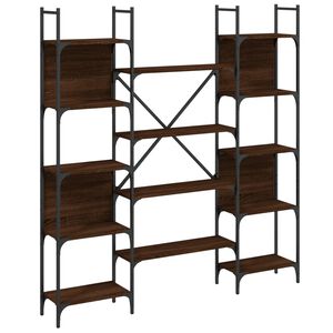 vidaXL barna t&ouml;lgy sz&iacute;nű szerelt fa k&ouml;nyvespolc 155,5 x 24 x 166,5 cm