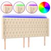 vidaXL kr&eacute;msz&iacute;nű sz&ouml;vet LED-es fejt&aacute;mla 183x16x118/128 cm