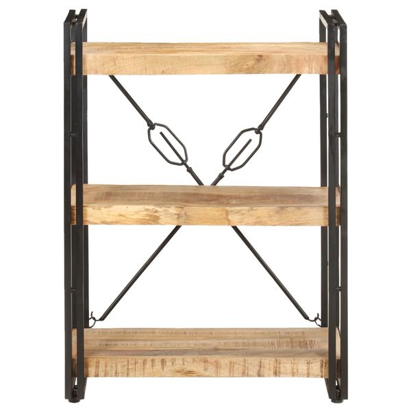 vidaXL 3 szintes tömör mangófa könyvespolc 60 x 30 x 80 cm