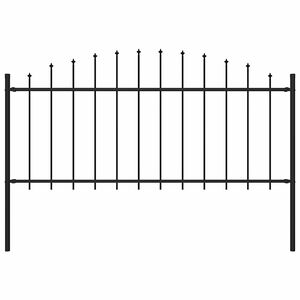 vidaXL fekete ac&eacute;l Woerden kerti ker&iacute;t&eacute;s l&aacute;ndzs&aacute;s tetejű 170 x 75 cm