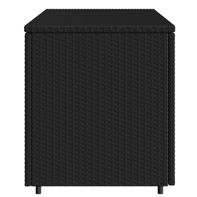 vidaXL fekete polyrattan kerti tárolószekrény 110 x 55 x 60,5 cm