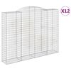 vidaXL 12 db &iacute;ves horganyzott vas gabion kos&aacute;r 300x50x220/240 cm