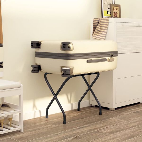 vidaXL fekete bőr&ouml;ndtart&oacute; 56 x 40 x 49 cm