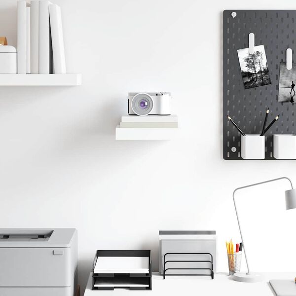 vidaXL magasf&eacute;nyű feh&eacute;r MDF lebegő fali polc 23 x 23,5 x 3,8 cm