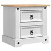 vidaXL &Eacute;jjeli asztal Corona Feh&eacute;r 53 x 39 x 47 cm T&ouml;m&ouml;r fenyőfa