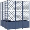 vidaXL kékszürke PP rácsos kerti ültetőláda 120 x 120 x 136 cm
