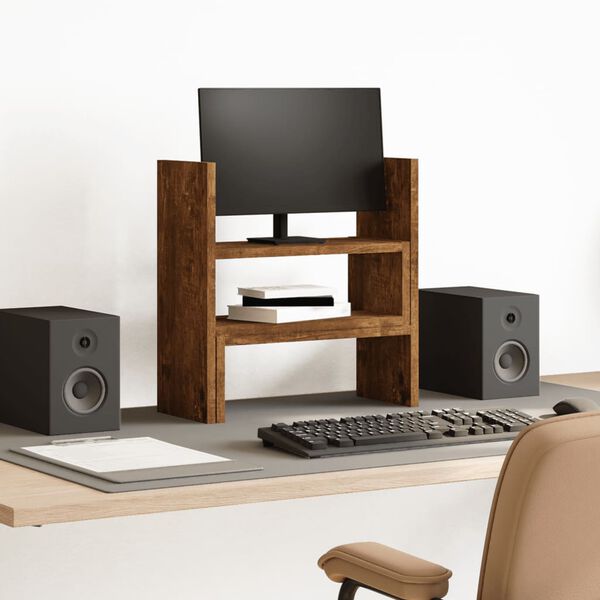 vidaXL f&uuml;st&ouml;s t&ouml;lgy szerelt fa &aacute;ll&iacute;that&oacute; asztali szervező 40x17x41 cm